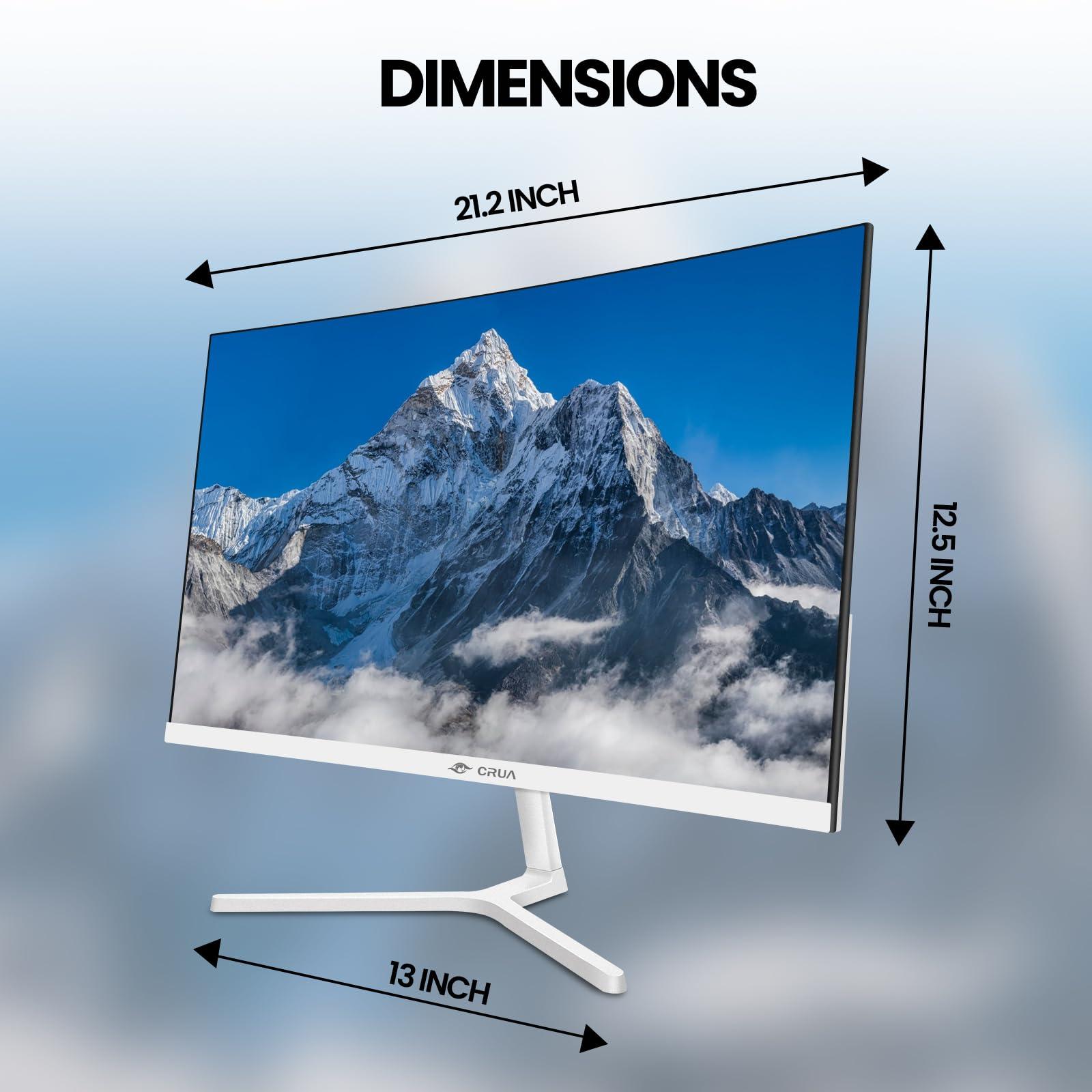 CRUA CRUA 24 Inch Curved Monitor, FHD(19201080P) 100HZ 99% sRGB Computer Monitors, Narrow Bezels on Three Sides, Blue Light Filter PC Monitor for Home, Office and Dormitory(HDMI, VGA)-White