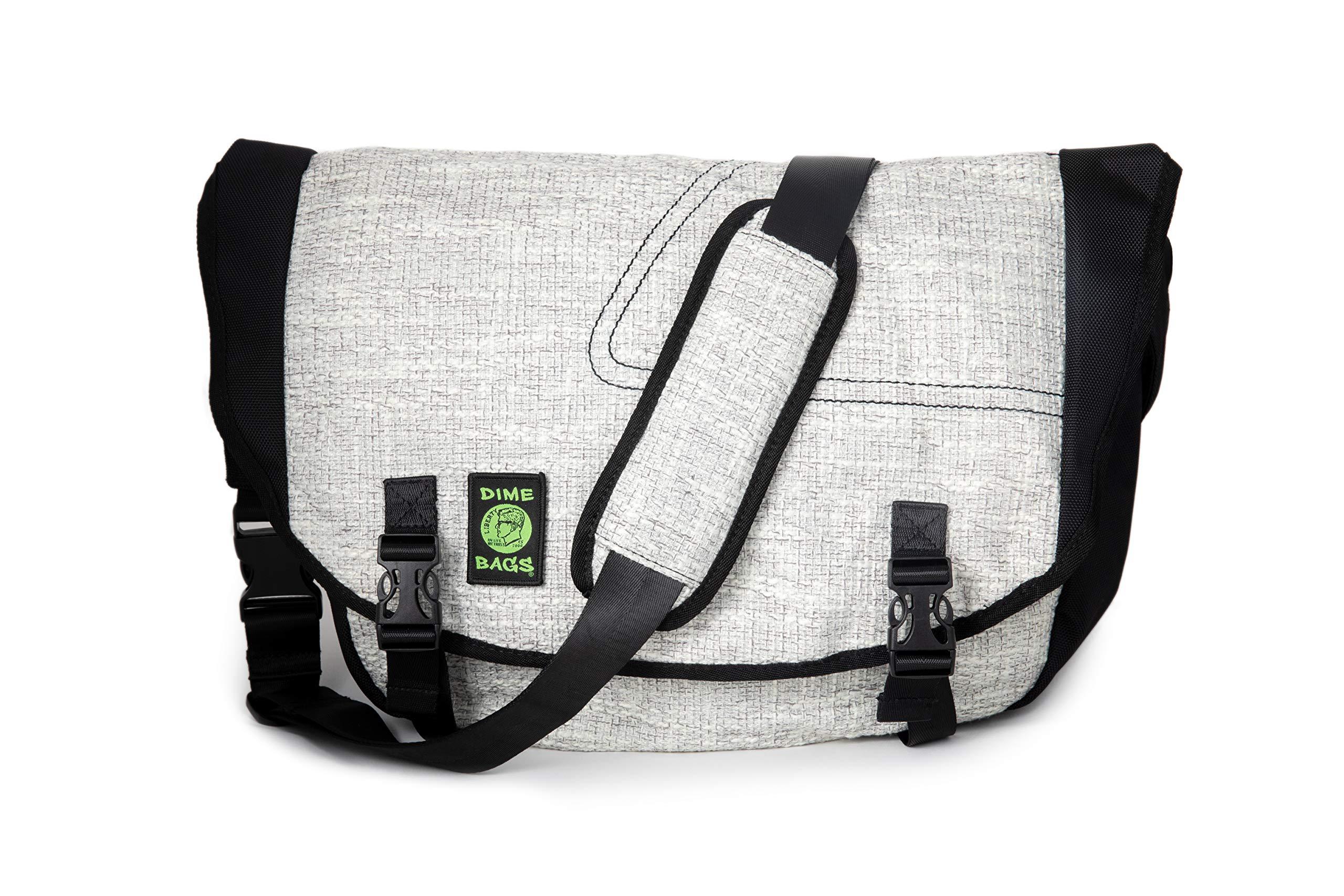 DIME BAGS DIME BAGS Messenger Bag, Laptop Carrying Case with Padded Interior, Crossbody Shoulder Bag for Computer with Durable Hempster Exterior, 11 Compartments for Organized Storage (Grey)