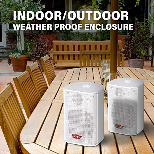 BOSS Audio Systems Boss Audio MR4.3W 200-Watt 3 Way Marine 4-Inch Enclosed System Speaker, White