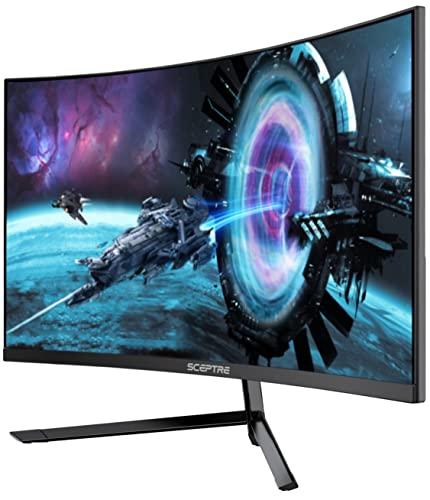 Sceptre Sceptre Curved 27" FHD 1080p Gaming Monitor up to 165Hz DisplayPort 144Hz HDMI Edge-Less AMD FreeSync Premium, Build-in Speakers Machine Black 2021 (C275B-1858RN)