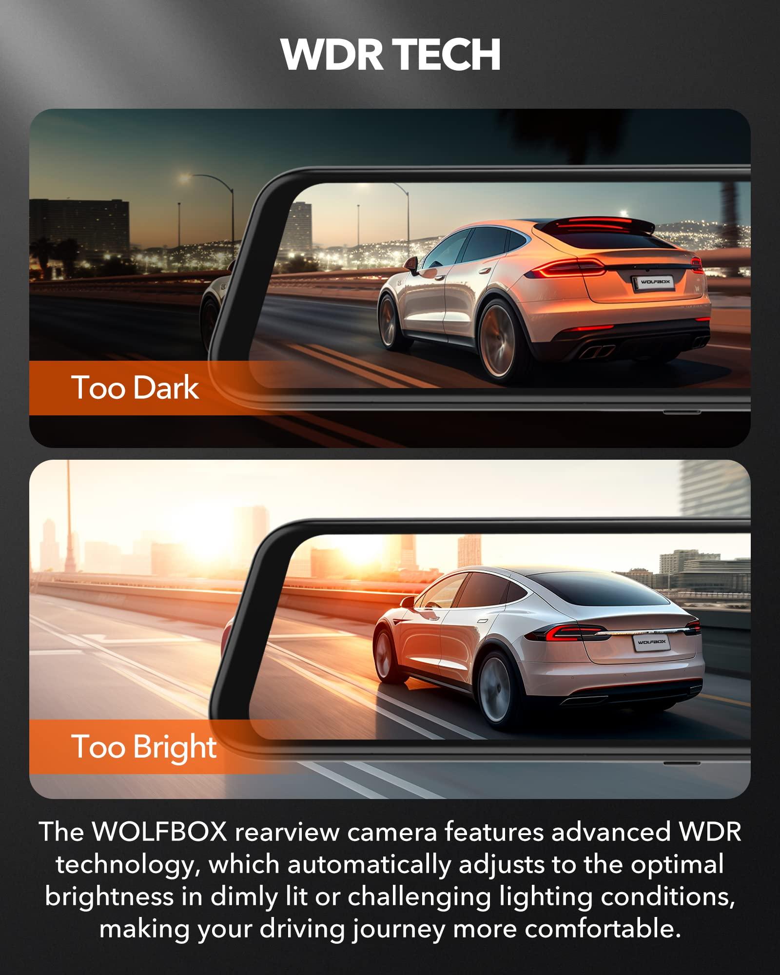 WOLFBOX WOLFBOX G840H Mirror Dash Cam & Circular Polarizing Lens
