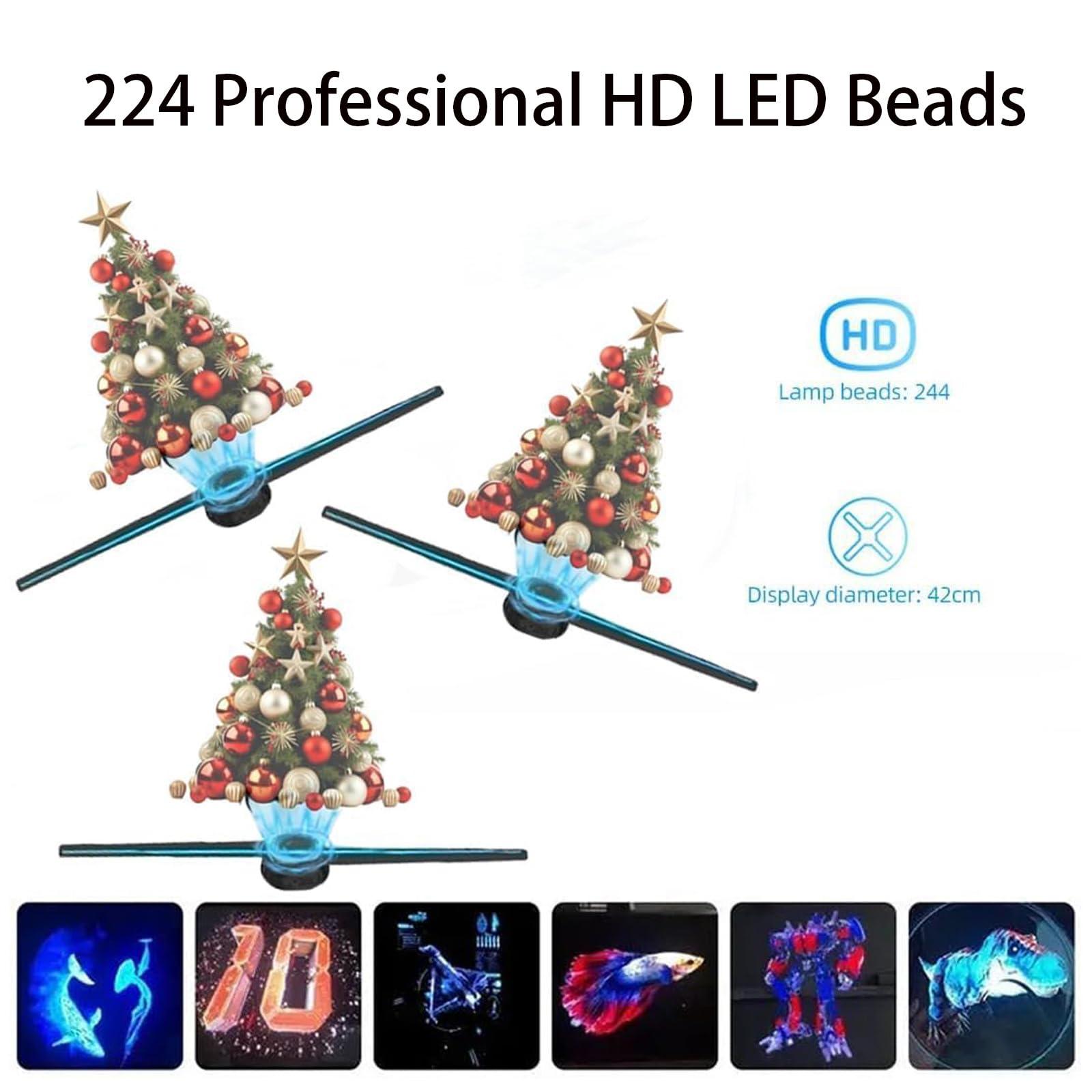 MSRXUP 3D Hologram LED Fan Projector, 3D Hologram Christmas Tree, Holographic Christmas Tree, LED Hologram Christmas Tree, 3D Hologram LED Fan Projector Christmas Tree