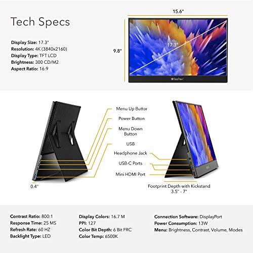 SideTrak SideTrak Solo 17.3” Portable Monitor for Laptop | Freestanding Full HD LED USB Laptop Dual Screen with Cover | Compatible with Mac, PC, & Chrome | Powered by USB-C or Mini HDMI