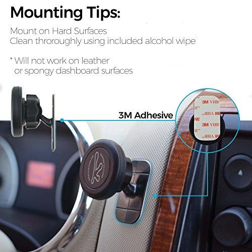 Tackform Solutions Phone Holder, Tackform Magnetic Phone Mount with Stick On Base [for Car, Kitchen, Bedside, Bathroom] Cell Phone Car Mount [Magnetic Phone Holder for Car] Sticky Adhesive Mount Holder for All Phones