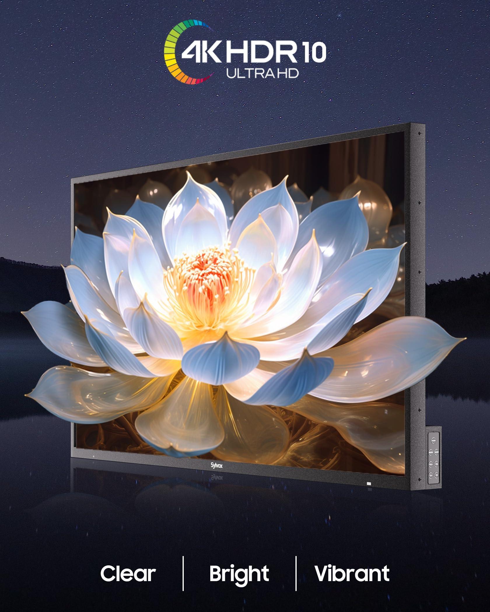 SYLVOX SYLVOX Outdoor TV, 43 inch 2000 Nit High Brightness Smart Outdoor TV, 4K Sunlight Readable Display, IP55 Waterproof, Smart TV for Outdoor Households or Commercial Places (Pool Pro 2.0/2024)