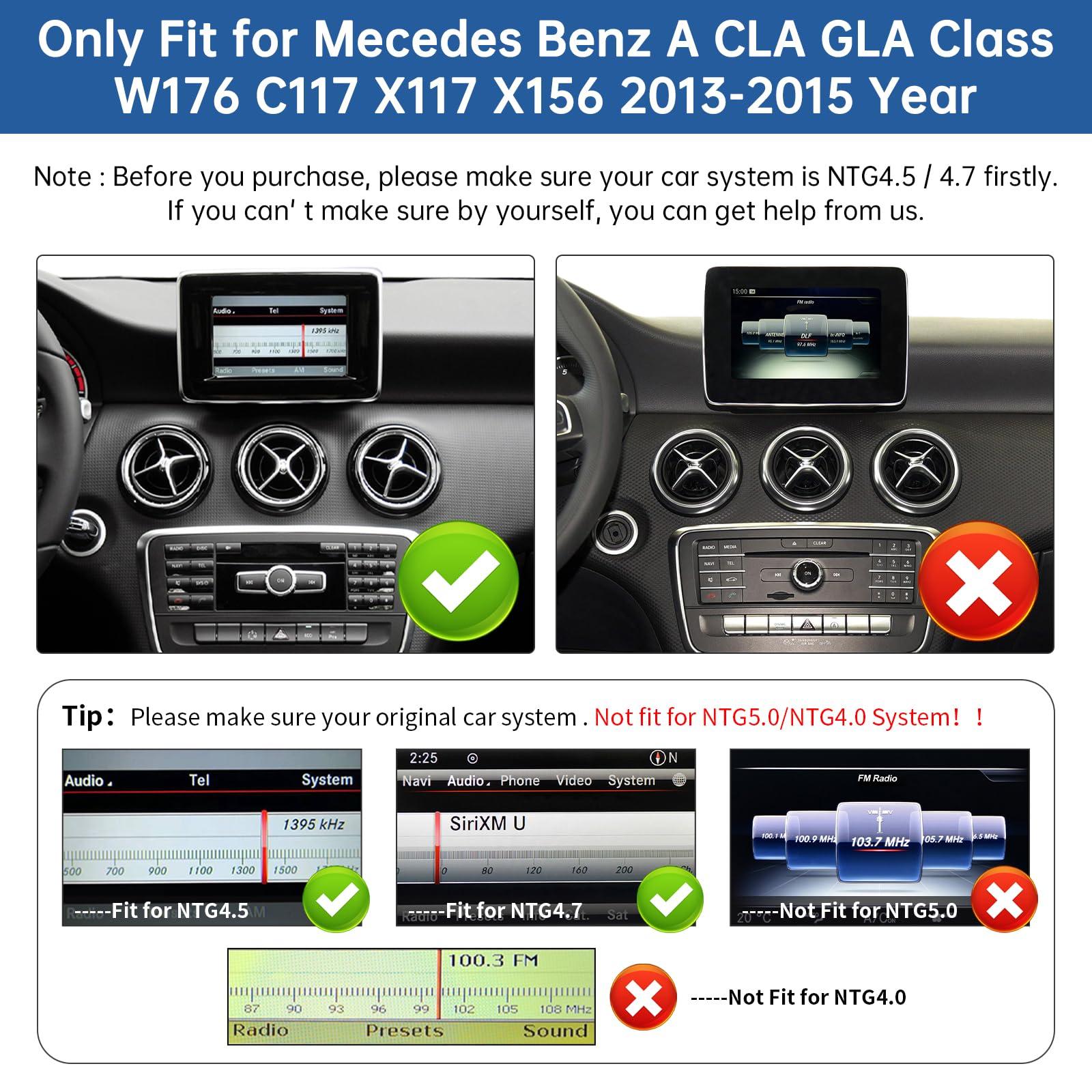 Road Top Road Top 12.3 Inch Car Touchscreen Wireless CarPlay Android Auto for Mecedes Benz CLA GLA Class C117 X117 X156 2013-2015 Year with NTG4.5/4.7 System, Car Stereo Multimedia Radio Receiver