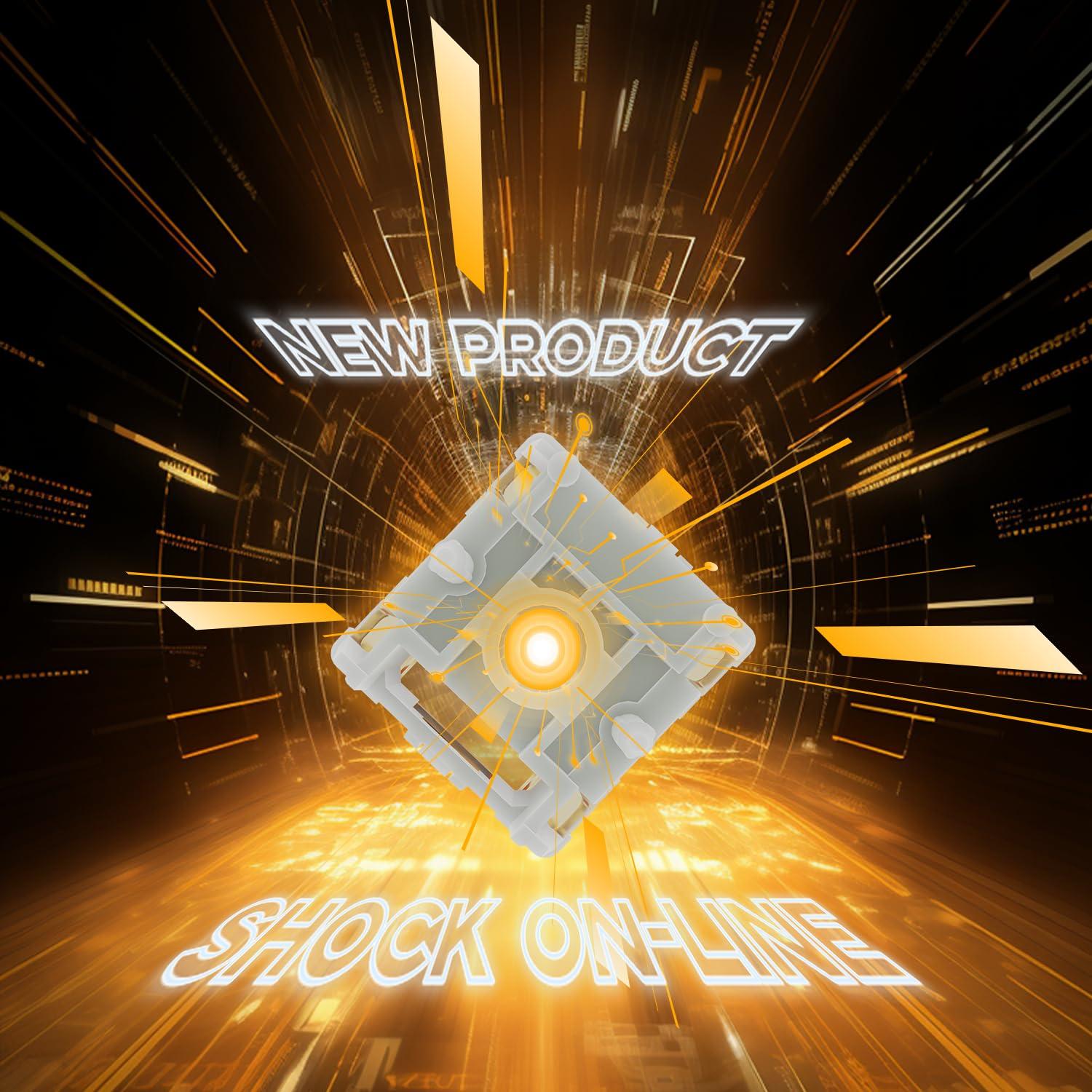 GATERON GATERON KS-20 Dual-Rail Magnetic Orange Keyboard Switches, Linear Factory Pre-lubed Freely Setting Pre-Travel Key Switches for Mechanical Keyboard(70PCS)