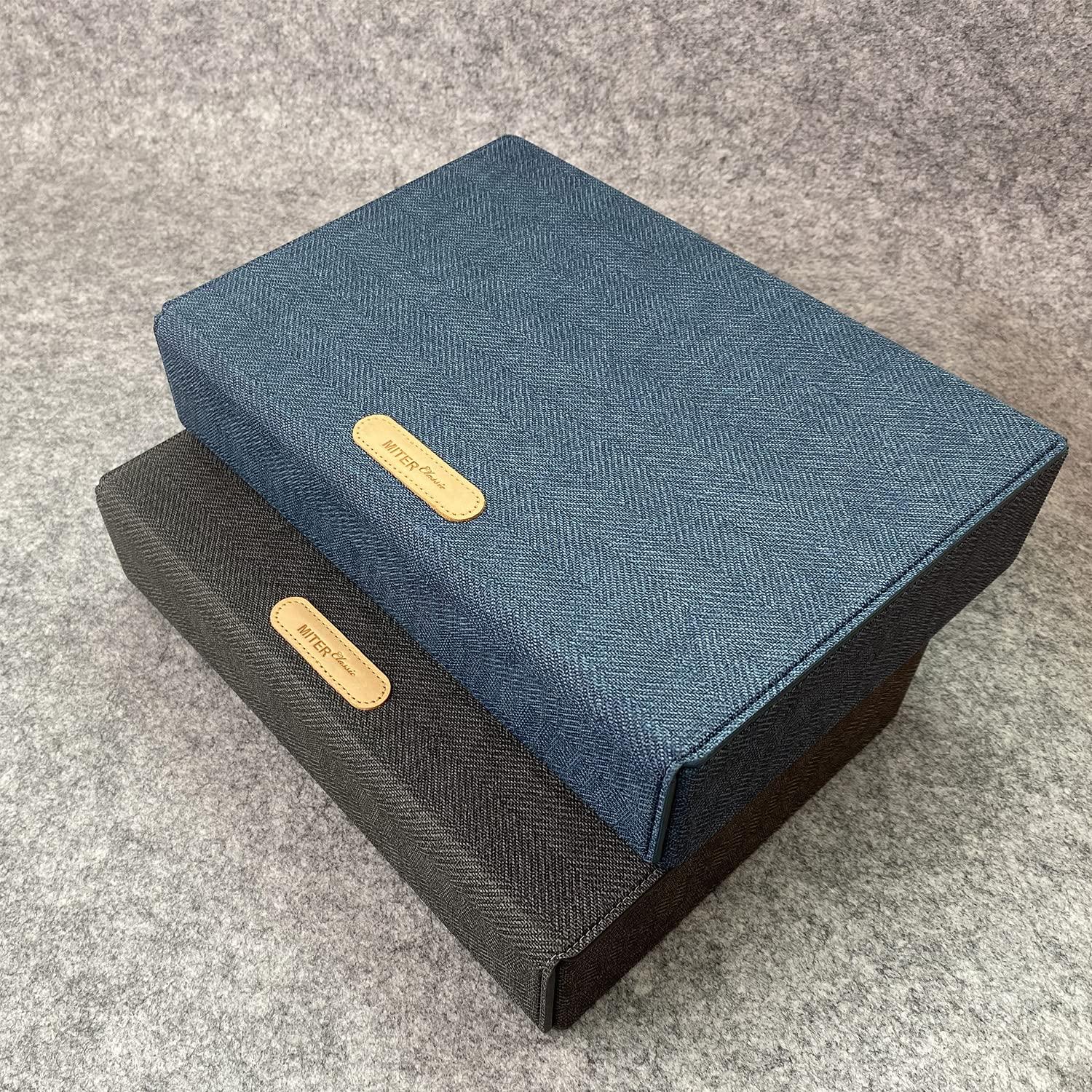 MITER CASE MITER CASE Carrying for DAP + Earphone , Handmade Italy PU Leather Hard Standing 6 IEM Earphones or 3 Digital Audio Players Storage Carry Cover Box (Multi Case-Indigo Blue), (DAP case)