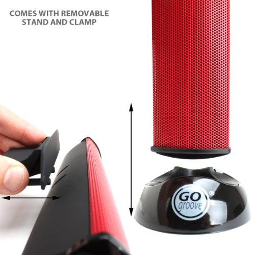 GOgroove GOgroove SonaVERSE USB Speakers for Laptop Computer - USB Powered Mini Sound Bar with Clip-On Portable External Speaker Design for Monitor, One Cable for Digital Audio Input and Power (Red)