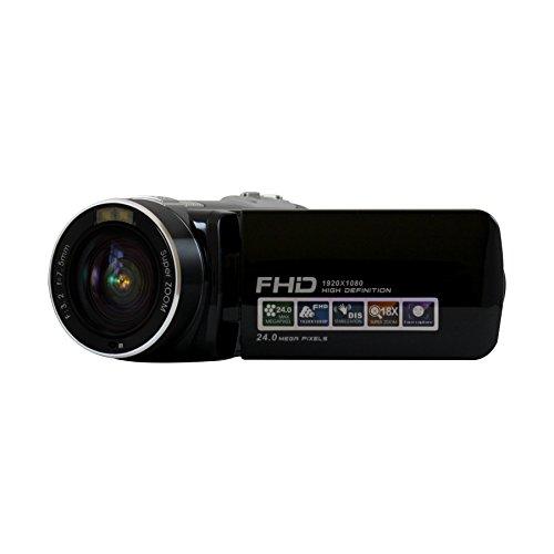 HamiltonBuhl HamiltonBuhl HDV17BK ActionPro FHD Digital Video Camera 24MP, 2.7-Inch TFT-LCD Screen with 270 Angle Rotation, 18x Digital Zoom (Black)