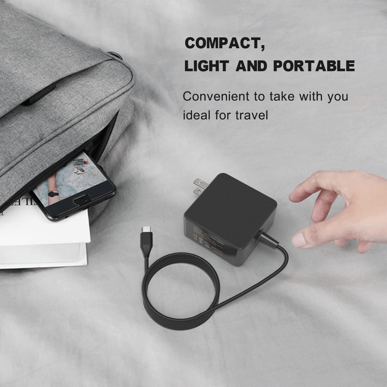 Njiwpnzo 45W USB-C Charger for Chromebook Charger: Samsung Chromebook Charger, Asus/Lenovo/Acer/HP/Dell Chromebook USB C Laptop, Fast Charging Google Chrome Laptop Charger for Computer/Galaxy Book