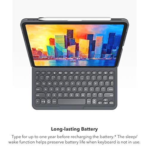 ZAGG ZAGG Pro Keys Detachable Case and Wireless Keyboard for Apple iPad Pro 12.9, Multi-Device Bluetooth Pairing, Backlit Laptop-Style Keys, Apple Pencil Holder, 6.6ft Drop Protection - Charcoal
