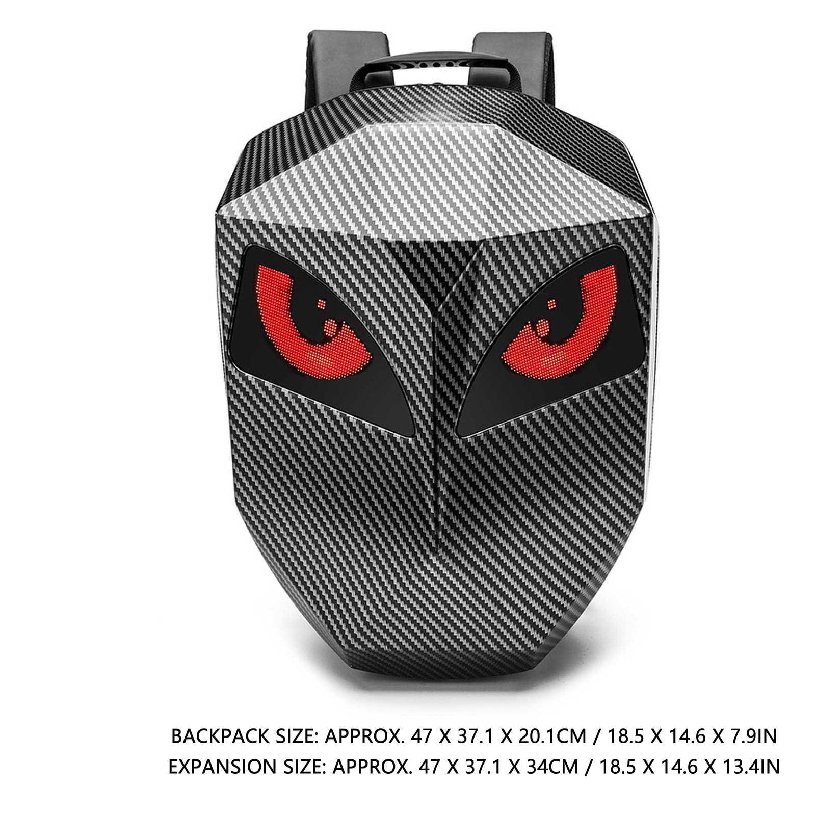 DirectNine Basics LED Backpack with Programmable Screen, APP Control Waterproof LED Hard Case Laptop Bag, USB Powered Motorcycle Backpack Travel Bag