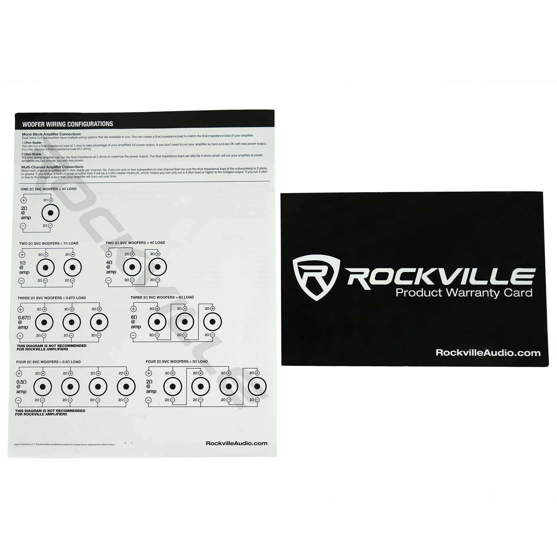 Rockville 2 Rockville W12T4S2 12\" Shallow Mount 1400w Car Subwoofers, CEA Compliant, 2-Ohm