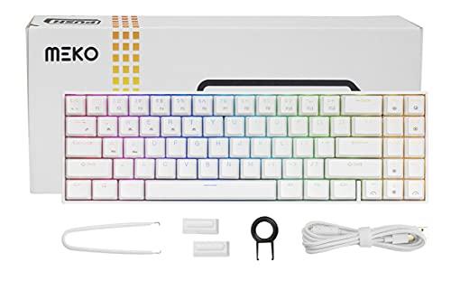 MEKO MEKO Meko Push White 65% RGB LED Hotswap Bluetooth Double Shot ABS Mechanical Keyboard (Kailh Box Brown)