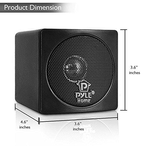 Pyle Pyle Home 3\" Mini Cube Bookshelf Speakers - 100W Small Bookshelf Speakers w/ 3\" Paper Cone Driver, 8 Ohm - Passive Audio Bookshelf Speaker Pair For Home Theater Stereo Surround Sound (Black)