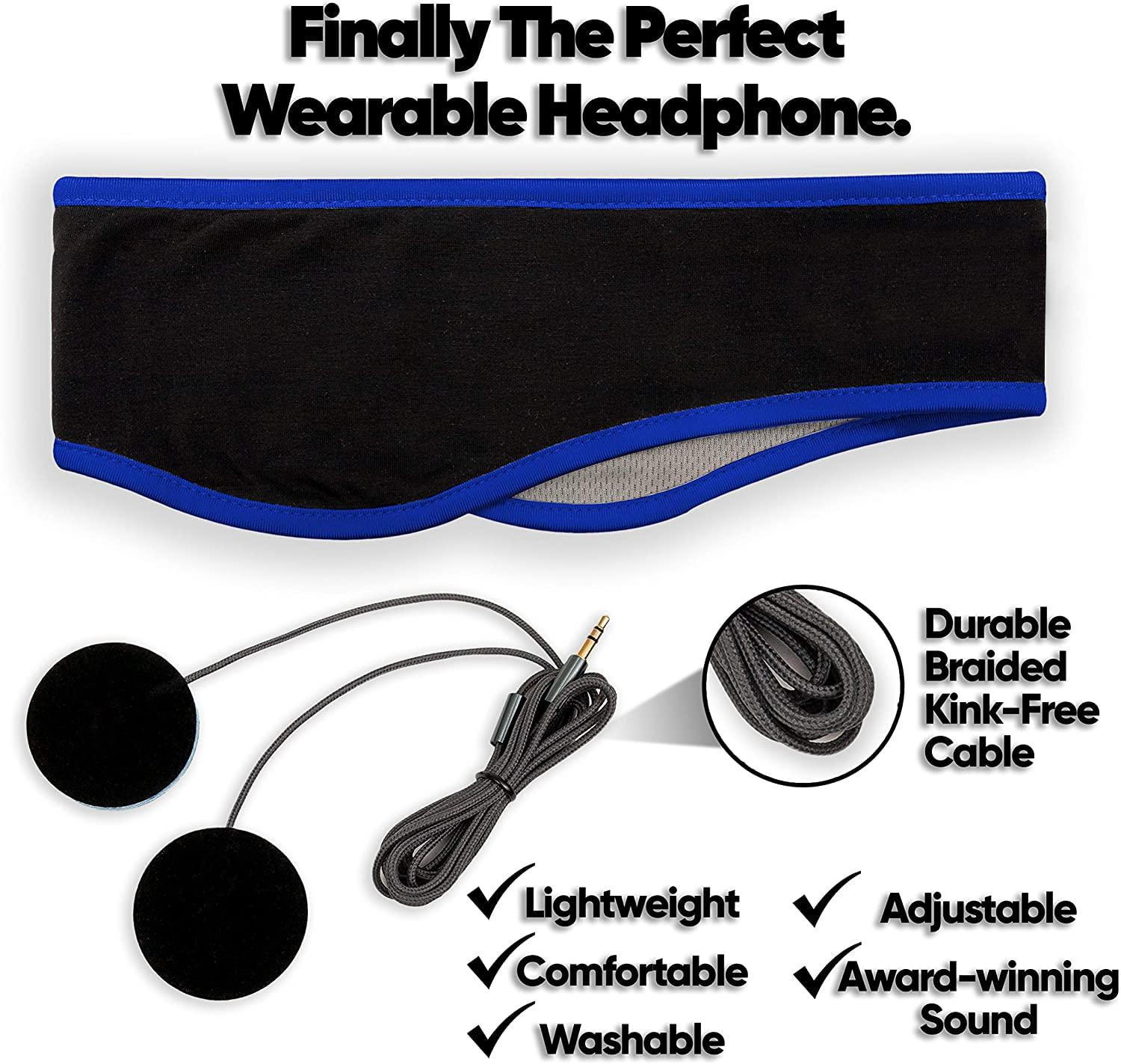 CozyPhones CozyPhones Sleep Headphones - Over Ear Headphones from Ultra Thin Cool Mesh Wired for Side Sleepers, Meditation, Running, Laptop, and Phone - Blue