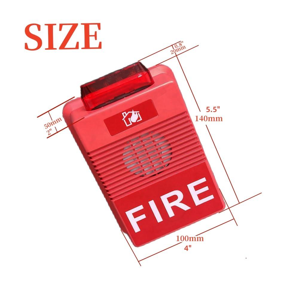 Nmifoan 5V 12V 9V DC 24V Fire Alarm Siren Alarm Horn Sound Flash Light Loud 120dB 7 Tones Warning Alert with 2.1 x 5.5mm Female Socket for DIY Alarm