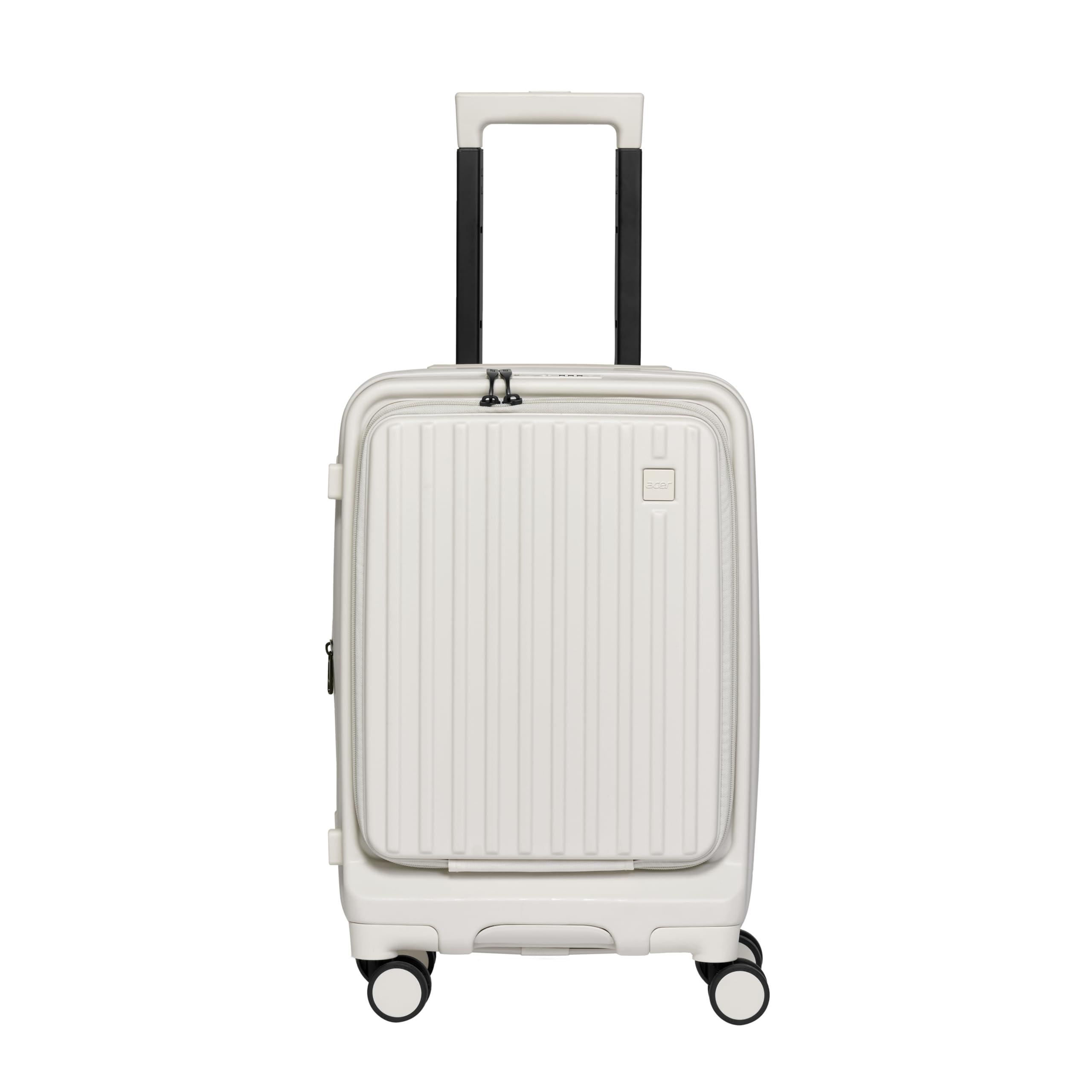 acer Acer Hardside Expandable Luggage Laptop Bag with Spinner Wheels, White