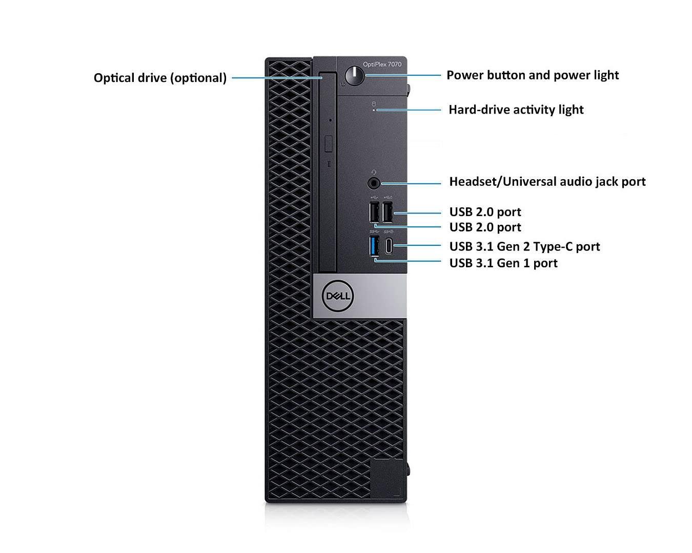 Dell Dell OptiPlex 7070 SFF Desktop Computer, Intel Hexa Core i7-8700 3.20GHz, 16GB DDR4 RAM, 1TB NVMe M.2 SSD, Windows 11 Pro, Wireless Keyboard & Mouse