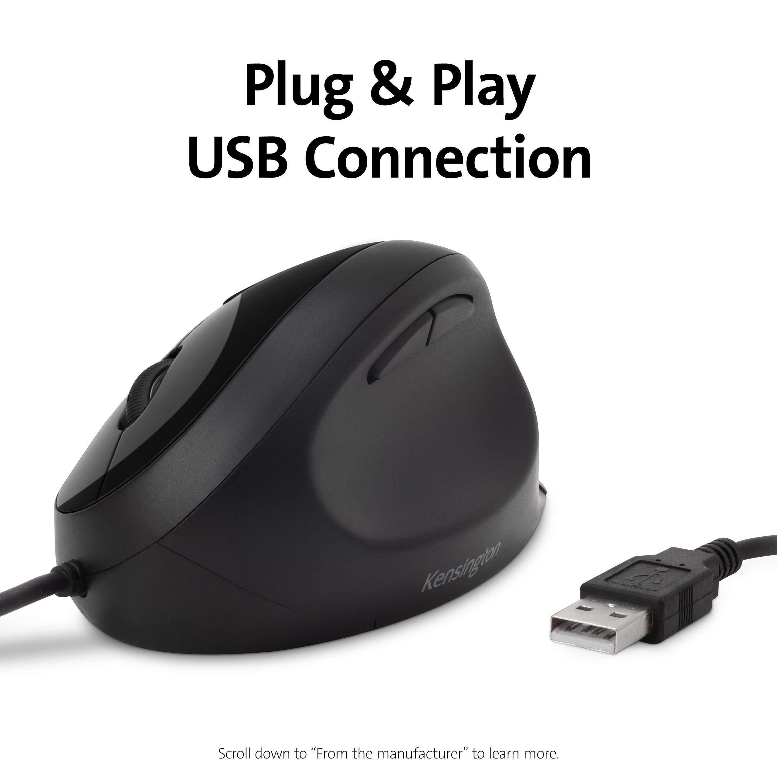 Kensington Kensington Pro Fit Ergonomic Wired Mouse Black (K75403WW)