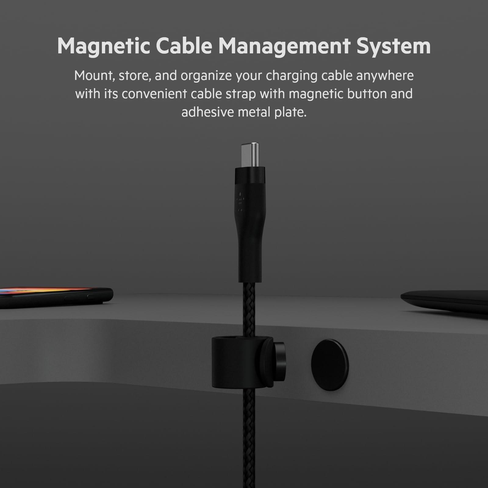 Belkin Belkin BoostCharge Pro Flex Braided USB-C to USB-A Cable (1M/3.3FT), Type C to A Cable USB-C USB-IF Certified Fast Charging Cable for iPhone 16 Series, iPad Pro, Galaxy S24, Note, Pixel & More - Black