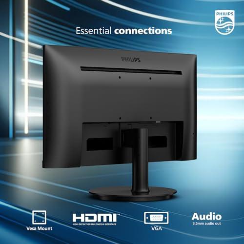Philips Computer Monitors Philips 22 inch Class Thin Full HD (1920 x 1080) Monitor, 100Hz Refresh Rate, VESA, HDMI x1, VGA x1, LowBlue Mode, Adaptive Sync, 4 Year Advance Replacement Warranty, 221V8LB