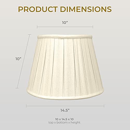Royal Designs, Inc. Royal Designs Empire English Pleat Basic Lamp Shade, Linen Beige, 10 x 14.5 x 10
