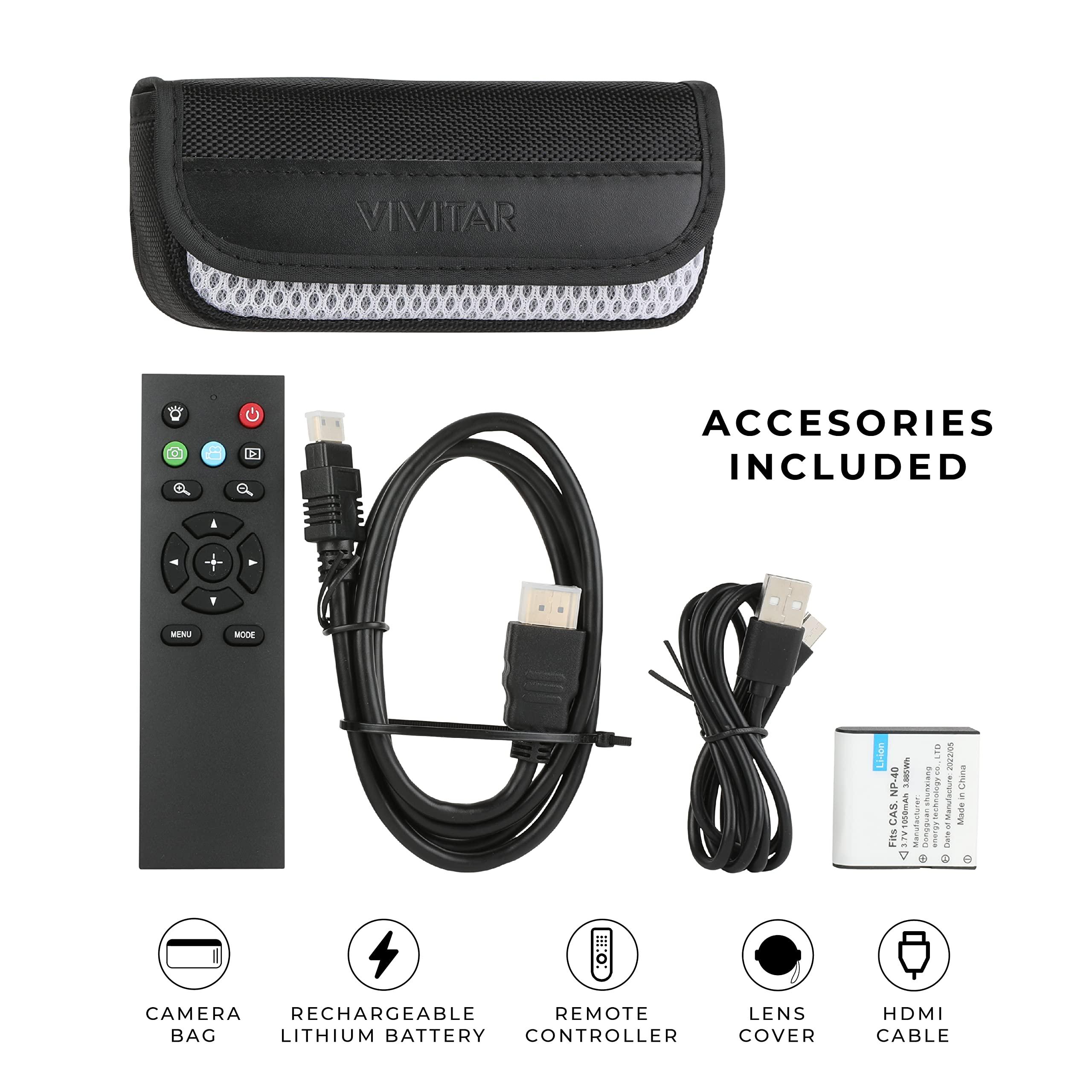 Vivitar Vivitar 4K Video Camera, Wi-Fi Ultra HD Camcorder with 18x Digital Zoom, 3 IPS Touchscreen Video Recorder with Night Vision, Vlogging Camera with 3.5mm Microphone Jack, Rechargeable, SD Card Slot