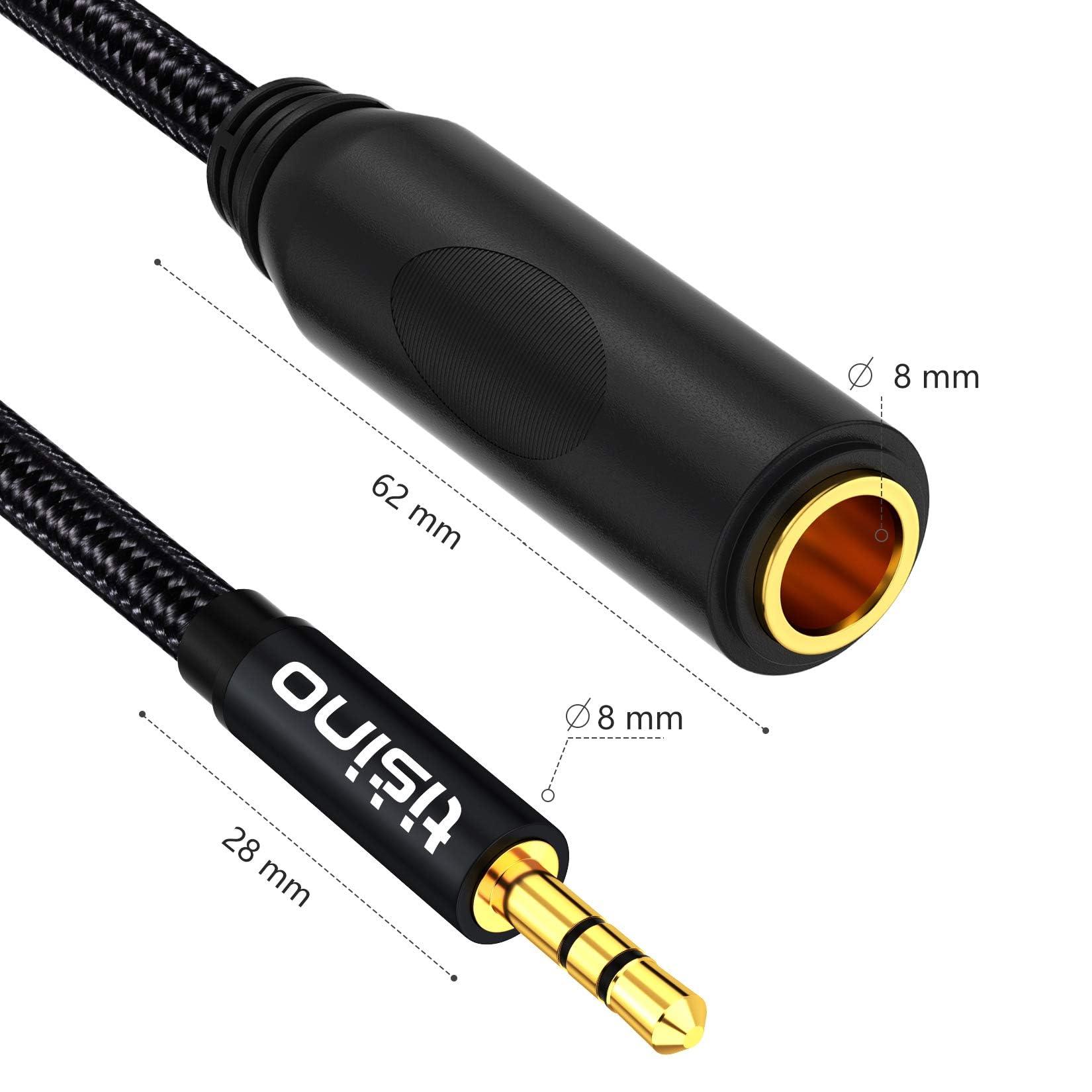 Tisino Tisino 1/4 to 3.5mm Adapter, 1/4" Female to 1/8" Male Stereo Audio Adapter for Headphone, Amplifiers, Guitar, Amp etc. - 1ft/30cm