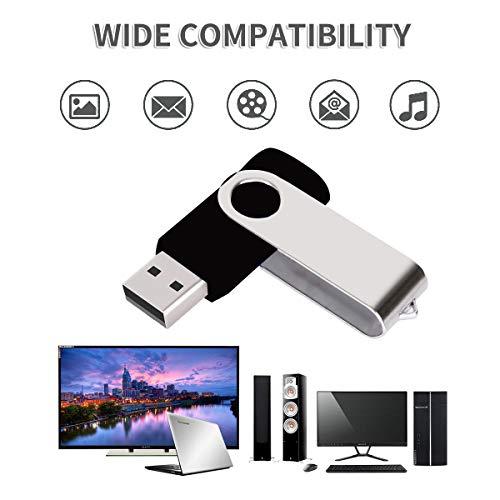 EASTBULL EASTBULL 50PCS 2GB Bulk Flash Drives USB 2.0 2GB Flash Drives Pack Thumb Drives Bulk Swivel Bulk USB Drives, Black