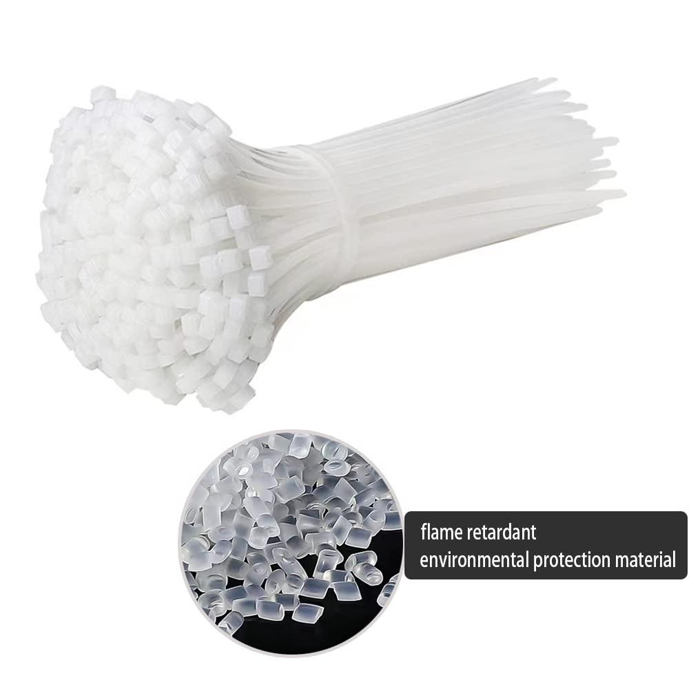 Heyiarbeit Heyiarbeit 6 Inch Zip ties White Plastic Cable Tie Nylon Cable Wire Ties Self-Locking Tie Wraps 100Pcs