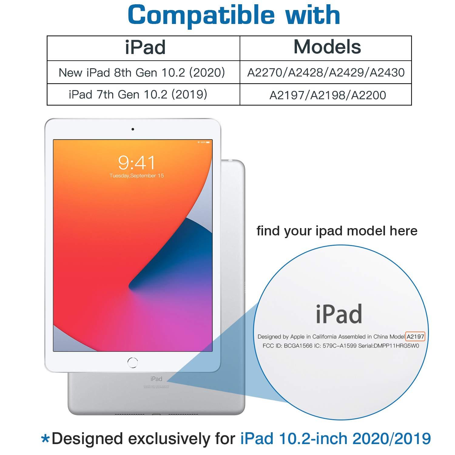 TiMOVO TiMOVO for iPad 10.2 Case iPad 9th Generation 2021/ iPad 8th Generation 2020/ iPad 7th Generation 2019 Case,Slim Translucent Hard PC Protective Smart Cover with Stand for iPad 10.2 Inch, Blue Sky Star