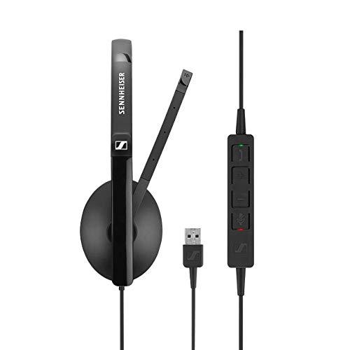 Sennheiser Enterprise Solution Sennheiser SC 160 USB (508315) - Double-Sided (Binaural) Headset for Business Professionals | with HD Stereo Sound, Noise Canceling Microphone, & USB Connector (Black), Black