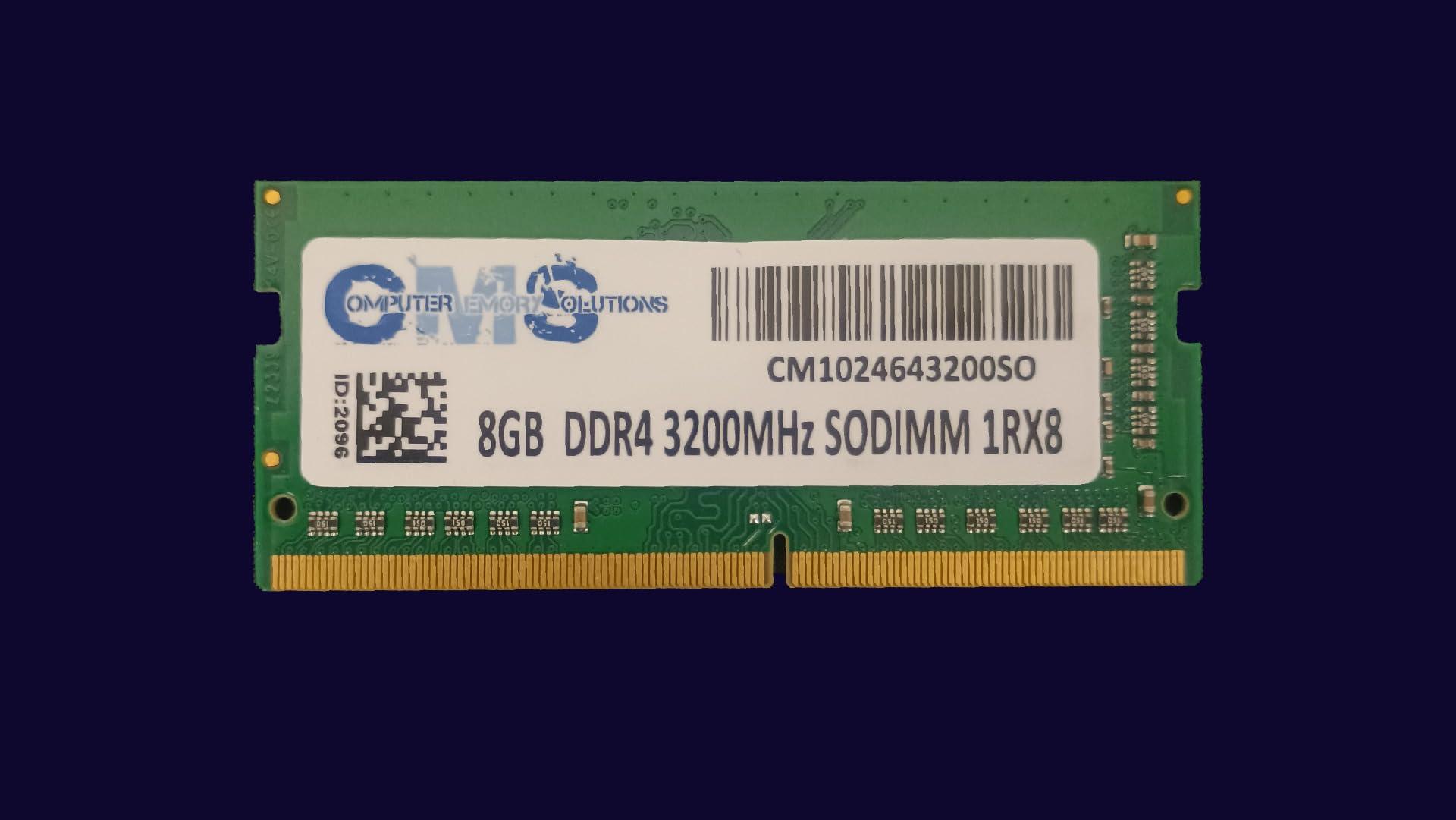Computer Memory Solutions CMS 8GB (1X8GB) DDR4 25600 3200MHz Non ECC SODIMM Memory Ram Upgrade Compatible with MSI Notebook Bravo BRAVO17082, BRAVO17083, BRAVO17085, 17 A4DDR (AMD Ryzen 4000 H-Series) - D110