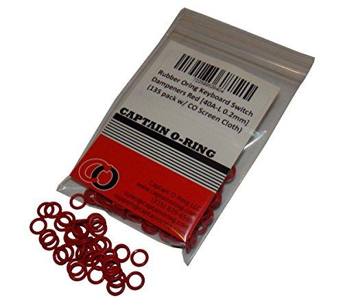 Captain O-Ring Captain O-Ring - Rubber Oring Keyboard Switch Dampeners/Sound Reducers Red [40A-L 0.2mm Reduction] (135 pcs w/Screen Cloth)