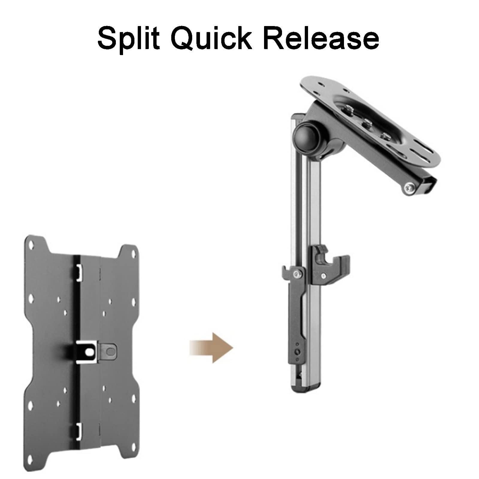 THEGA Adjustable Ceiling TV Mount Bracket - Ceiling TV Mount Bracket, 0-90 Flip Down TV/Monitor Bracket, 30 Left/Right Rotation, Fits 17-37 Inch TVs, Max VESA 200x200mm