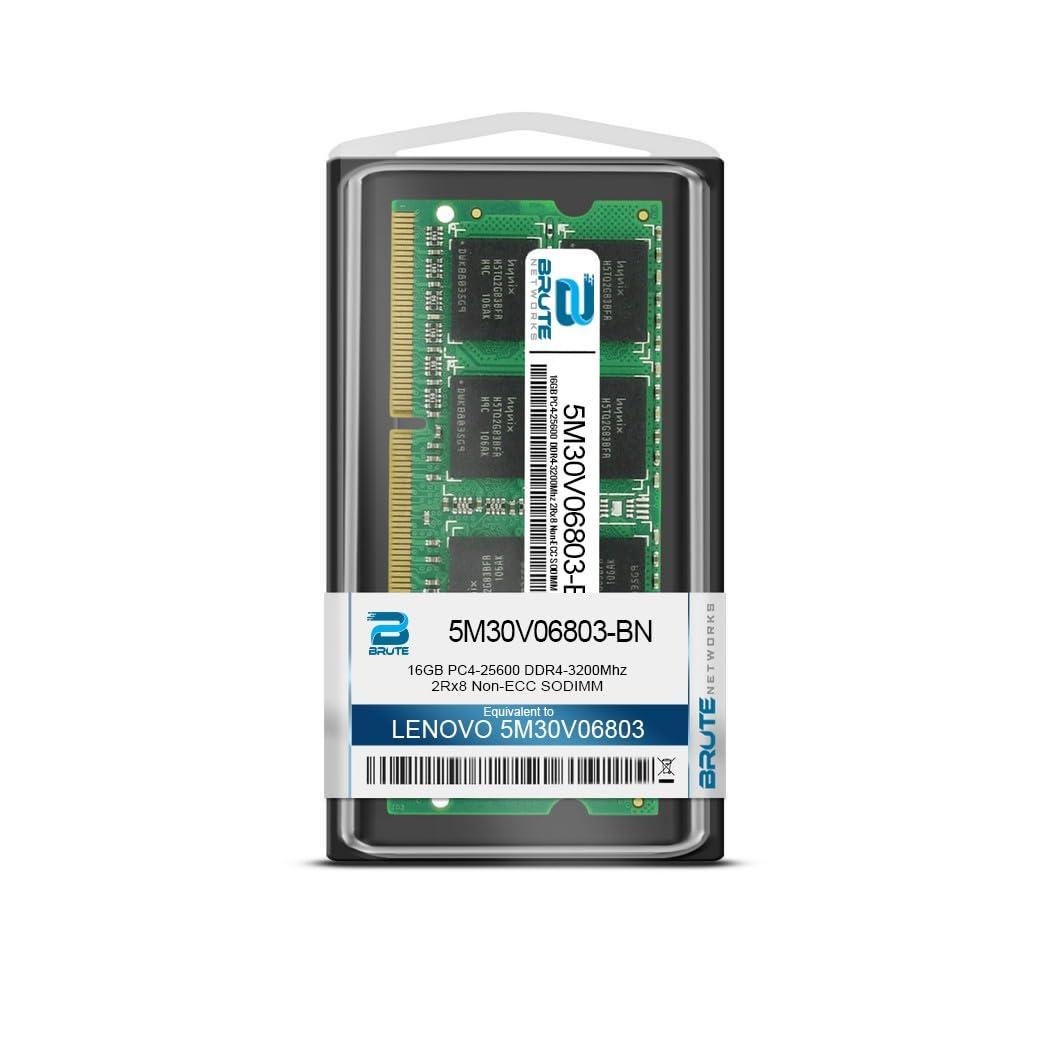 Brute Networks Brute Networks 5M30V06803-BN - 16GB PC4-25600 DDR4-3200Mhz 2Rx8 Non-ECC SODIMM (Compatible with OEM PN# 5M30V06803)