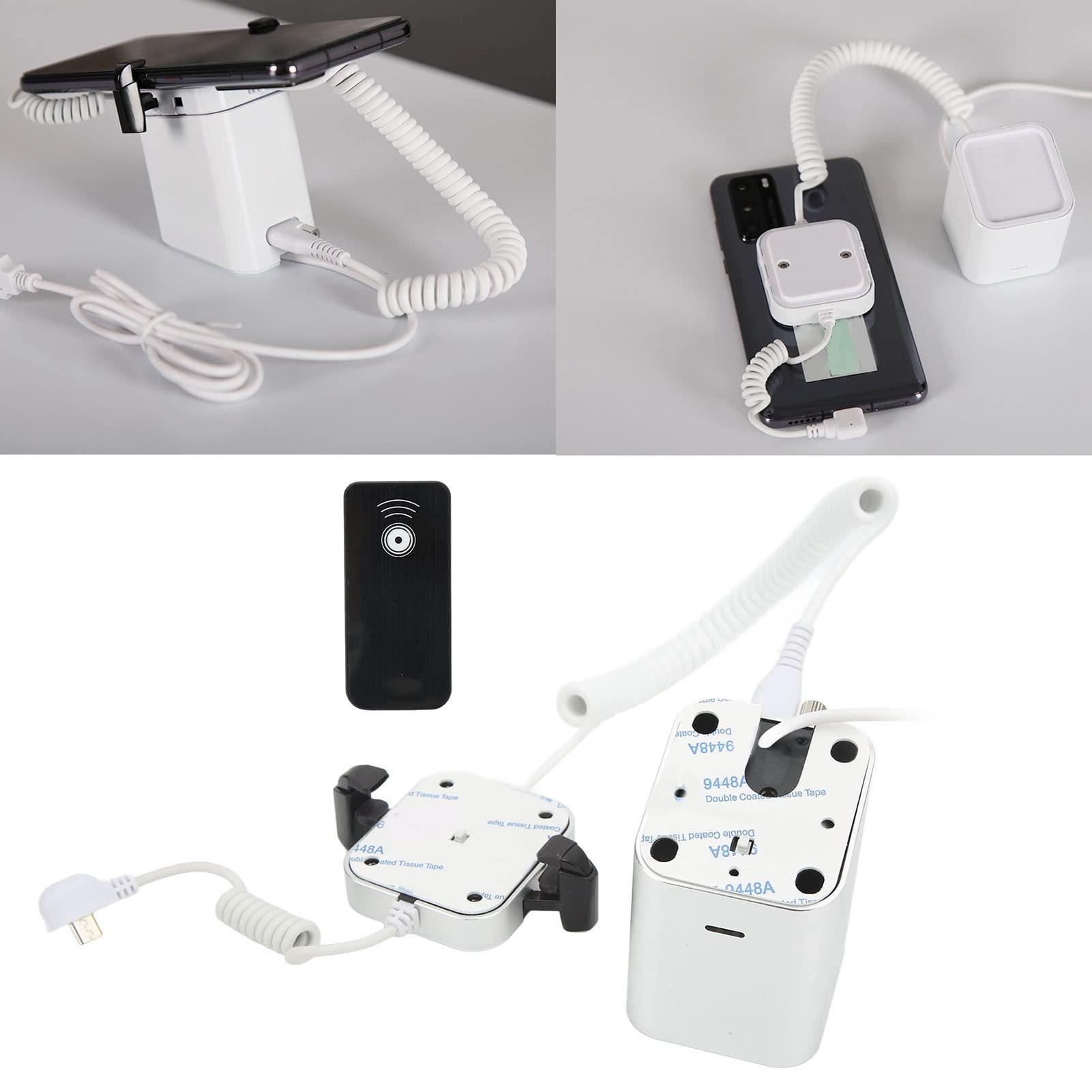 Dioche Antitheft Display Stand, Anti Theft Cell Phone Display Stand, 95120dB Security Alarm, Fast Charging Infrared Remote Control Unlock for Exhibition(for Android Port, Without claw)