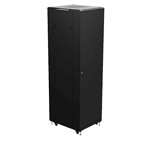 NavePoint NavePoint 42U Network Cabinet - 19\" AV Cabinet for Home, Studio, or Office IT Equipment Rack Enclosure, 28\" Deep with Casters, Cooling Vents, Lockable Door & (4) 450mm Shelves - Assembled, Black
