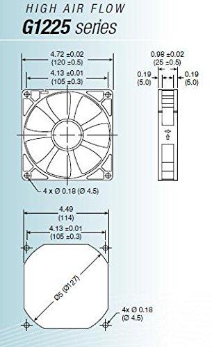 Mechatronics Mechatronics 120x120x25mm 24 Volt Low Speed Fan w/Locked Rotor Alarm Signal G1225L24B2-FSR