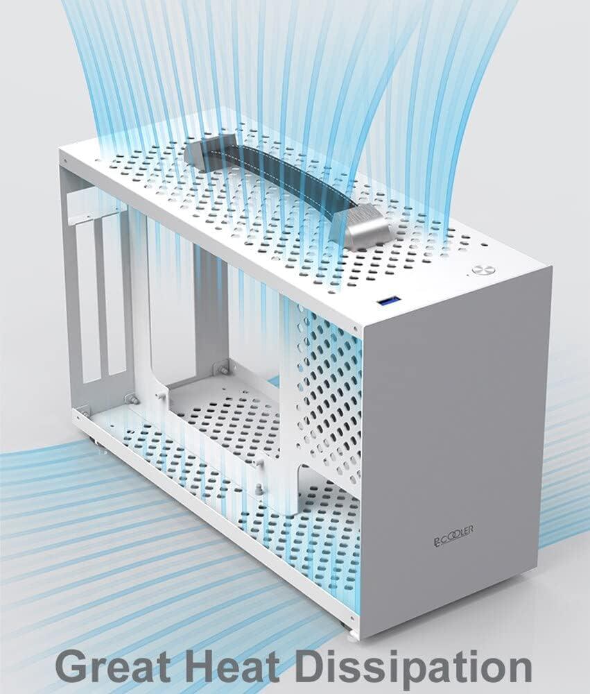MerainMe ITX Mini A4 Computer Case 7.5L Aluminum Mini-ITX Motherboard Small PC Case Test Bench Support SFX Power Supply 300mm Vedio Card Transparent Acrylic Side Panel
