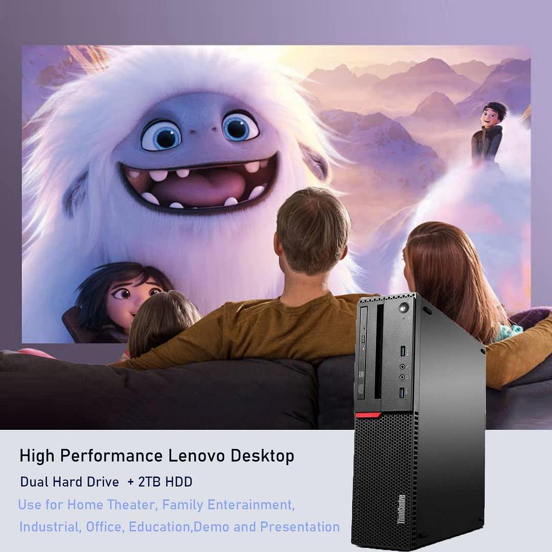 Lenovo Lenovo Small Desktop Computer (SFF), Dual 24 Inch Monitors, Intel Core i7-6700, 32GB RAM 512GB SSD +2TB HDD, 2GB Graphics Card, HDMI, WiFi, Bluetooth,Wireless Keyboard Mouse (Renewed)