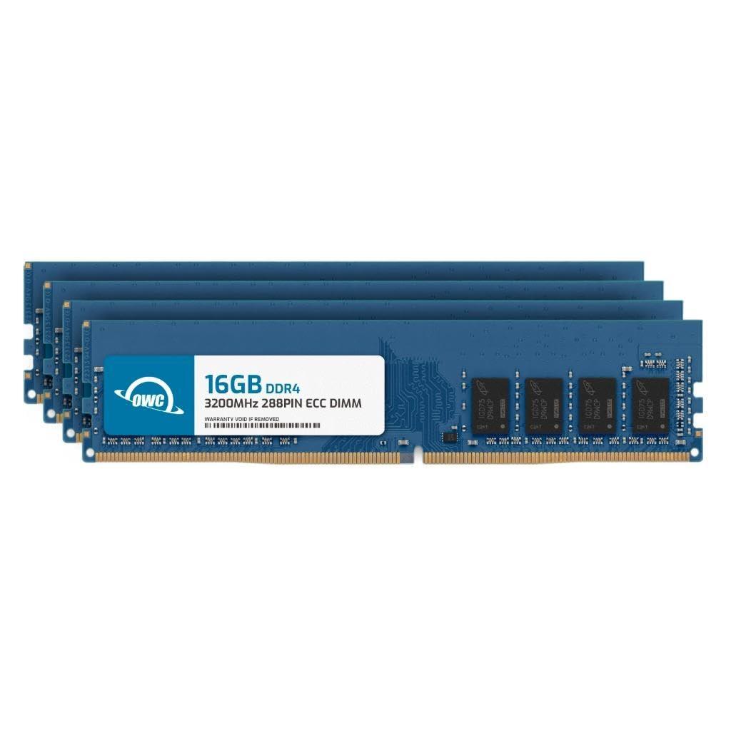 OWC OWC 64GB (4x16GB) DDR4 3200MHz PC4-25600 CL22 1RX8 ECC Unbuffered UDIMM 1.2V 288-pin Workstation Server Memory RAM