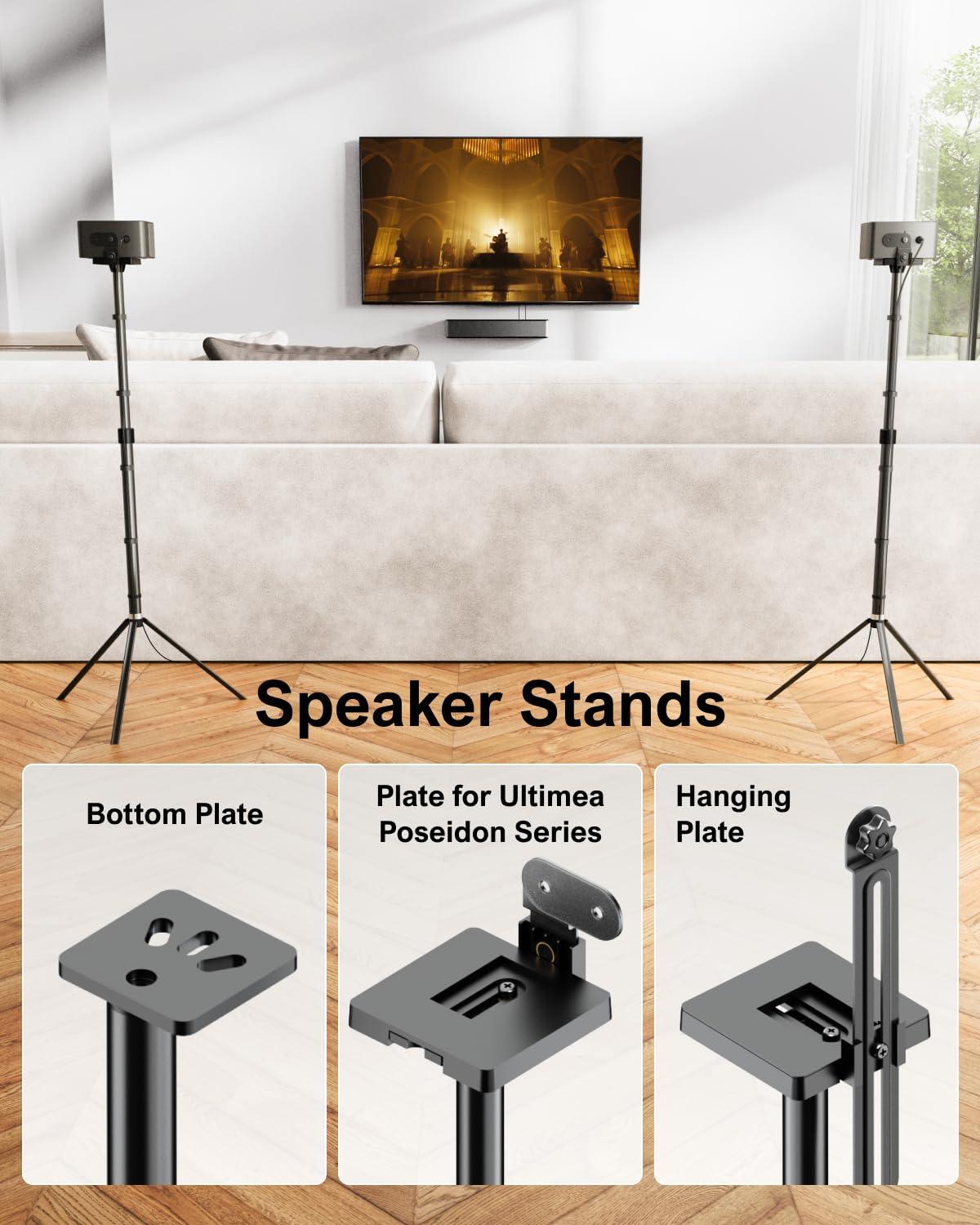 ULTIMEA ULTIMEA Poseidon D50 Sound Bar with Steady 300 Speaker Stands Pair - Home Audio Setup