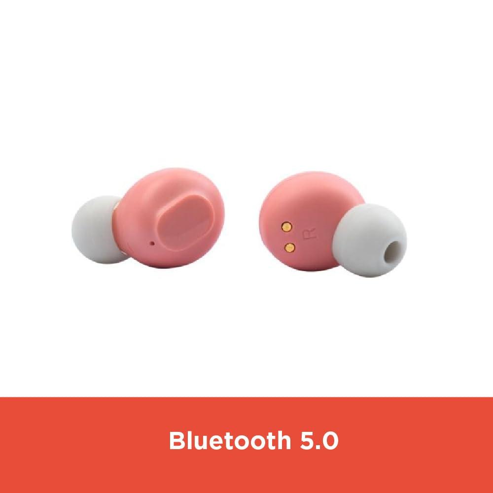 R RADIOSHACK RadioShack High Performance Wireless Headphones, Active Noise Cancelling Earbuds, IPX5 Water Resistant Bluetooth Headphones with 400MAH Battery, Pink