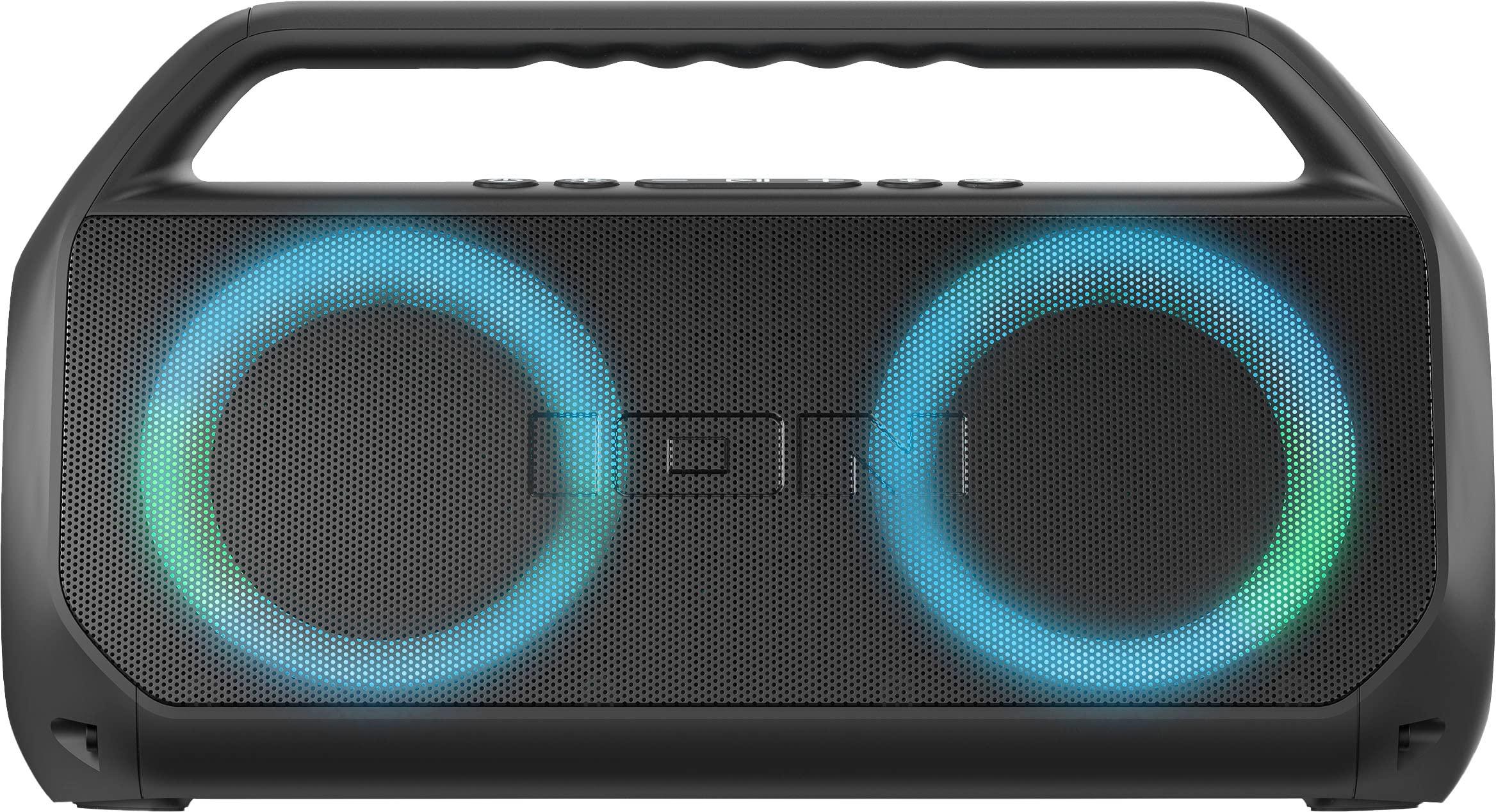 ION Ion Audio Uber Boom Ultra - Water-Resistant Bluetooth Stereo Boombox with Lights (Renewed)
