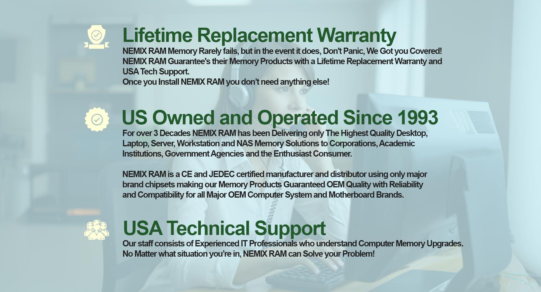 NEMIX RAM NEMIX RAM 96GB (6X16GB) DDR5 4800MHZ PC5-38400 1Rx8 1.1V CL40 288-PIN ECC RDIMM Registered Server Memory KIT Compatible with SUPERMICRO X13SET-G | X13SET-GC Motherboard