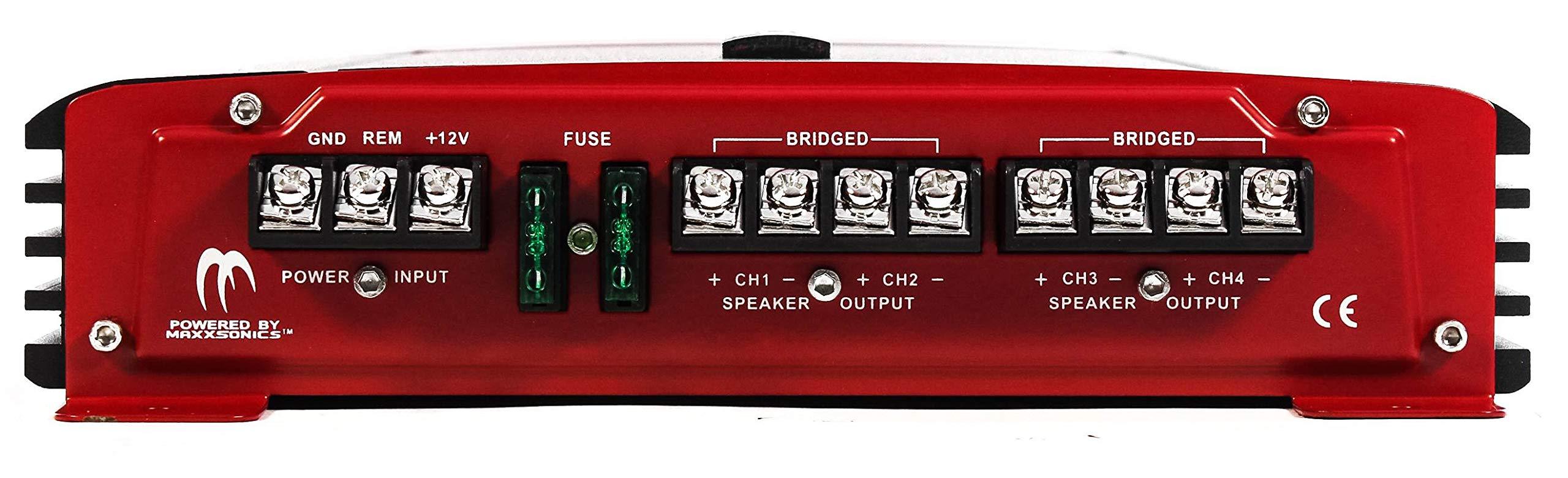 Crunch Crunch PX-1000.4 4 Channel 1000 Watt Amp A/B Class Car Stereo Power Amplifier with 300 Watt 3 Way CS Speakers and Soundstorm AKS8 8 Gauge Wiring Kit