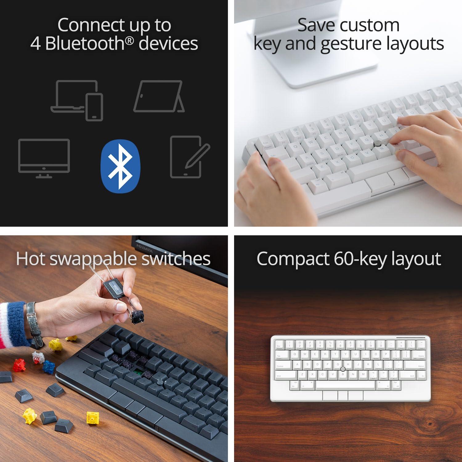 HHKB HHKB - Happy Hacking Keyboard Studio (Wireless, Bluetooth, Wired, USB, Silent, Mac, Windows, Snow, Printed)